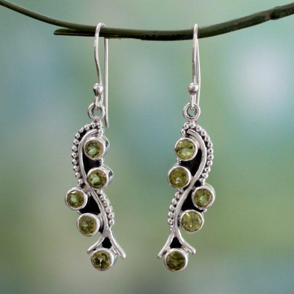 Natural Glow Sterling Silver Earrings with Peridot 2.5 Carats Online Hot Sale