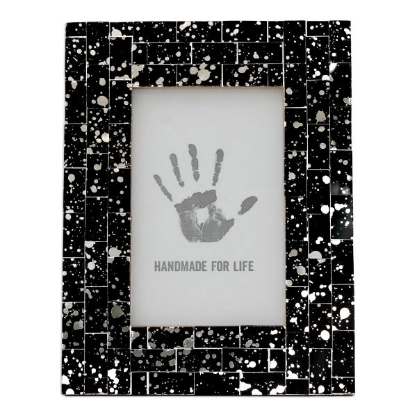 Midnight Memories Black Glass Mosaic Modern 4 x 6 Picture Frame Online Hot Sale