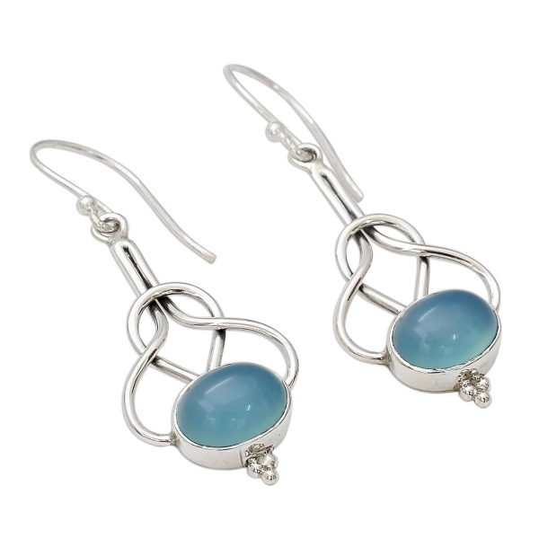 Positive Path Chalcedony Silver Dangle Earrings Discount