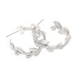 Rice Garland Sterling Silver Rice Stalk Half-Hoop Earrings on Sale