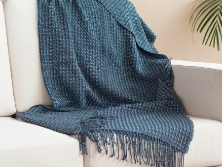 Cozy Combination Patterned Alpaca Blend Throw in Slate from Peru For Discount