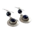 Royal Moonlight Lapis Lazuli & Silver Dangle Earrings For Cheap