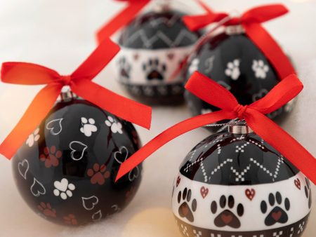 Tis The Season Paws & Hearts Ornament - Set of 4 For Cheap