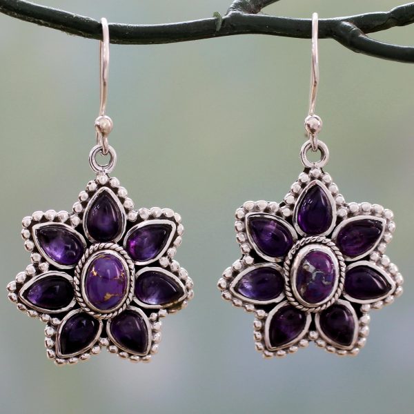 Ruffled Petals Sterling Silver Dangle Earrings Online Sale