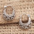 Romantic Mood Heart Motif Sterling Silver Hoop Earrings Supply