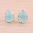 Raindrop Prisms Silver Chalcedony Earrings Online now