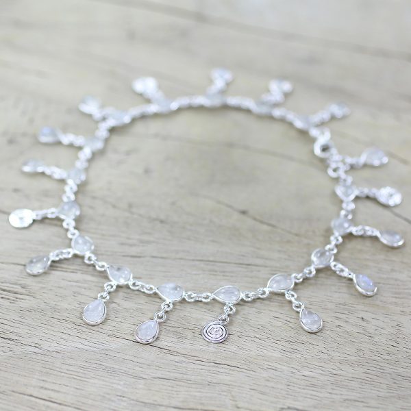 Starry Allure Rainbow Moonstone Charm Anklet Online Hot Sale