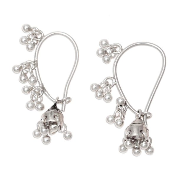 Music Silver Jhumki Style Jingle Bell Earrings Online Sale