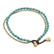 Ringing Beauty Brass and Calcite Beaded Anklet from Thailand Supply