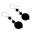 Midnight Kisses Onyx Pearl & Silver Earrings Cheap