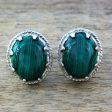 Morning Forest Malachite Silver Stud Earrings Fashion