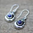 Alluring Crescent Lapis Lazuli Silver Earrings Supply