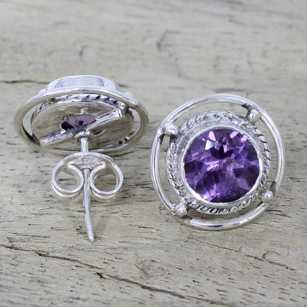 Purple Wheels Amethyst Stud Earrings Supply