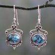 Oceans of Love Blue Composite Turquoise and Sterling Silver Dangle Earrings For Discount