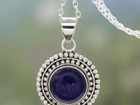 Royal Sunset Lapis Lazuli Pendant Necklace For Sale