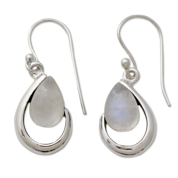 Sublime Symmetry India Handcrafted Rainbow Moonstone Earrings Online