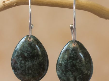 Maya Treasure Artisan Crafted Jade and Sterling Silver Earrings Online now