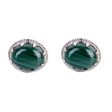 Morning Forest Malachite Silver Stud Earrings Fashion