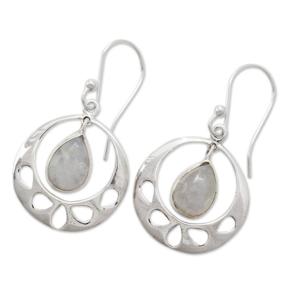 Simply Ravishing Moonstone Dangle Earrings on Sale