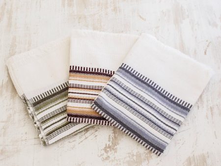 Earth Colors 3 Handwoven Guatemalan Earthtone Cotton Dish Towels Sale