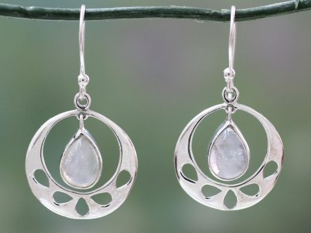 Simply Ravishing Moonstone Dangle Earrings on Sale