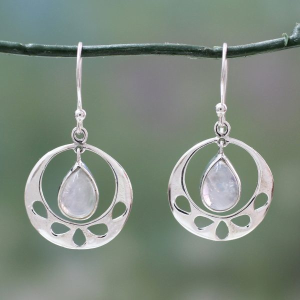 Simply Ravishing Moonstone Dangle Earrings on Sale