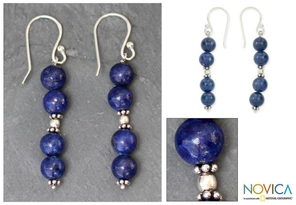 Pillars of Love Lapis Lazuli Earrings For Discount