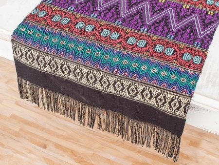 Resplendent Tradition Handwoven Cotton Table Runner from Guatemala Online