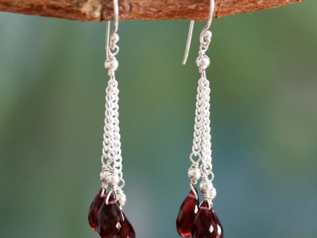 Sparkling Wine Garnet Earrings For Discount