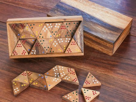 Triple Threat Wood 3-Sided Domino Set Crafted in Thailand Online Sale