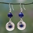 Royal Moonlight Lapis Lazuli & Silver Dangle Earrings For Cheap