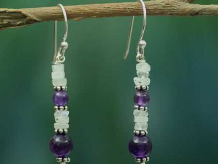 Morning Clouds Rainbow Moonstone Earrings For Discount