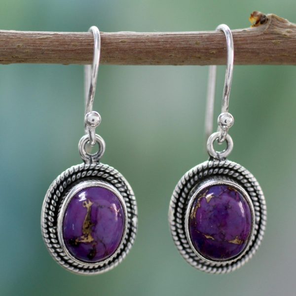 Purple Majesty Turquoise Dangle Earrings Online