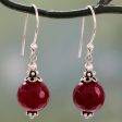 Red Agate & Sterling Silver Drop Earrings Online Hot Sale