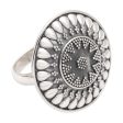 Solar Flair Oxidized Sterling Silver Sun Cocktail Ring Online Sale