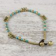 Musical Wanderer Calcite and Brass Beaded Anklet from Thailand Online Sale