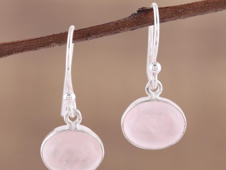 Pink Aurora Dangle Earrings with Sterling Silver and Rose Quartz Discount