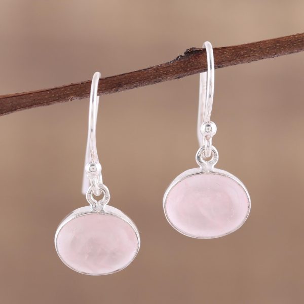 Pink Aurora Dangle Earrings with Sterling Silver and Rose Quartz Discount