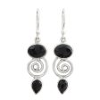 Onyx & Sterling Silver Dangle Earrings Online Hot Sale