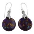 Purple Turquoise Moon & Sterling Silver Dangle Earrings Hot on Sale