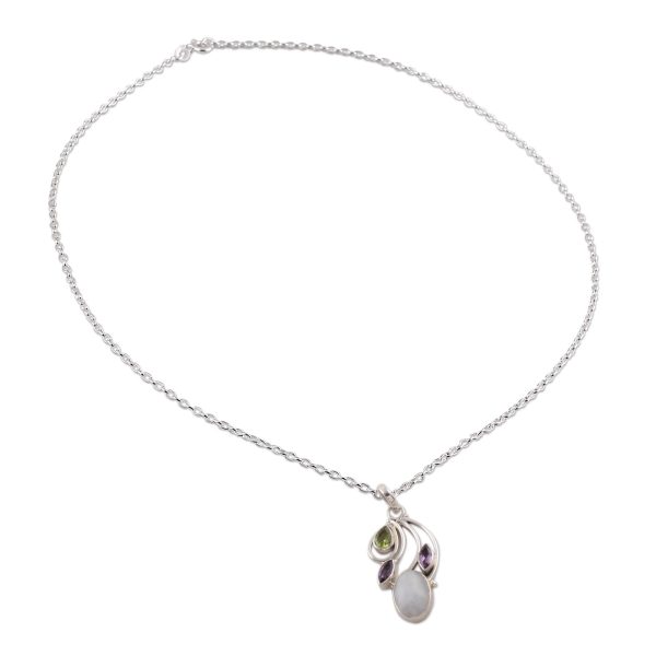 Majestic Harmony Multi-Gem Silver Necklace Online