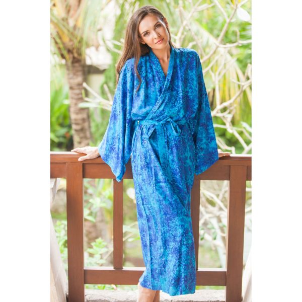 Misty Ocean Batik Robe For Cheap