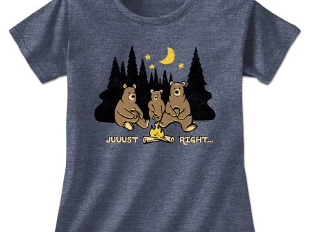 Juuust Right Campfire Ladies T-Shirt Discount