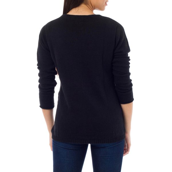 Puno Black Cotton & Alpaca Sweater For Sale