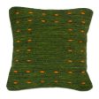 Green Hand Woven Wool Throw Pillow Cover,  Dotted Passion In Green  Discount