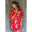 Holy Jasmine Red and White Floral Robe on Sale