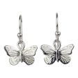 Monarch Butterfly Silver Dangle Earrings For Sale