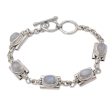 Misty Domes Silver & Rainbow Moonstone Bracelet Online