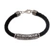 Lost Kingdom Sterling Silver Leather Bracelet Online Sale