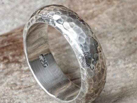 Moon Walker Hammered Silver Ring Fashion